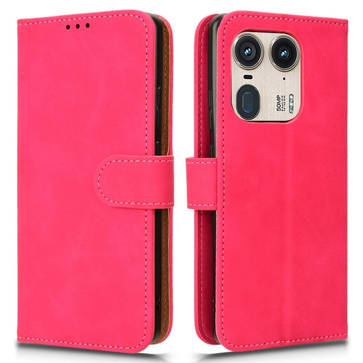 For Motorola Edge 50 Ultra 5G / Moto X50 Ultra 5G Case Leather Wallet Protective Phone Cover - Rose