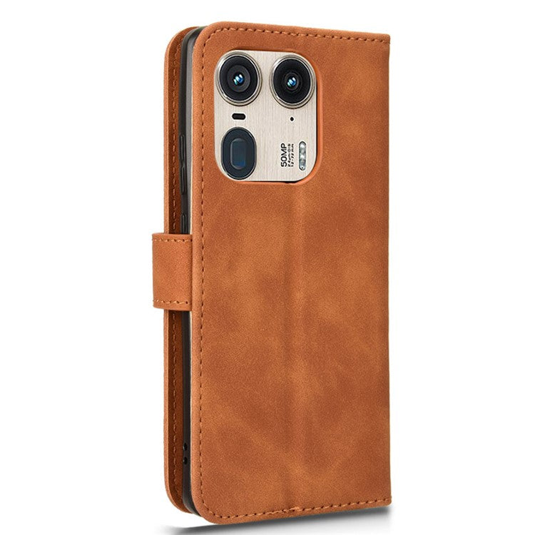 For Motorola Edge 50 Ultra 5G / Moto X50 Ultra 5G Case Leather Wallet Protective Phone Cover - Brown