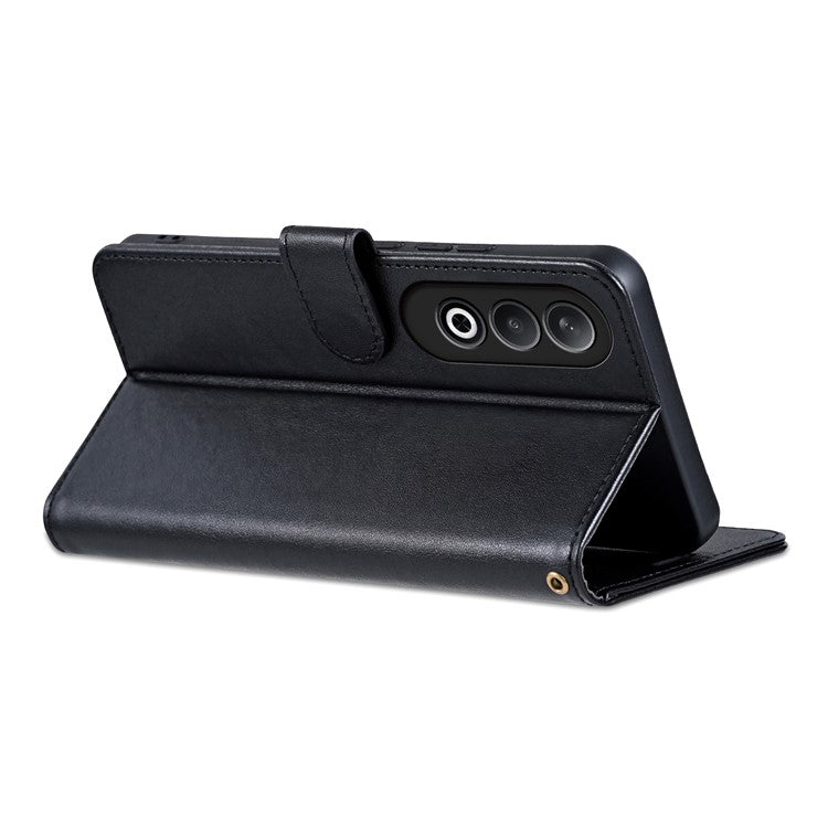 AZNS For OnePlus Nord CE4 5G / Oppo K12 Case PU Leather Magnetic Buckle Wallet Phone Cover - Black