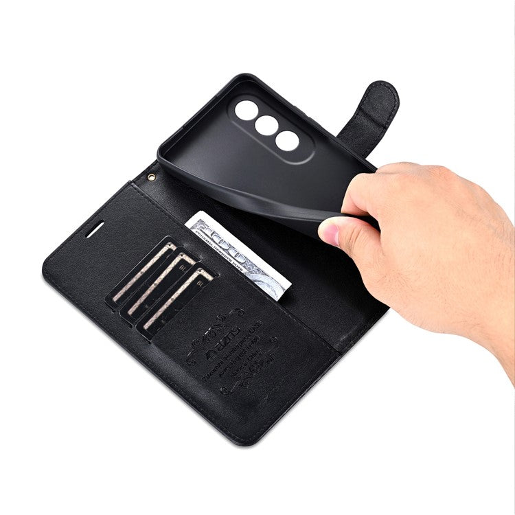 AZNS For OnePlus Nord CE4 5G / Oppo K12 Case PU Leather Magnetic Buckle Wallet Phone Cover - Black