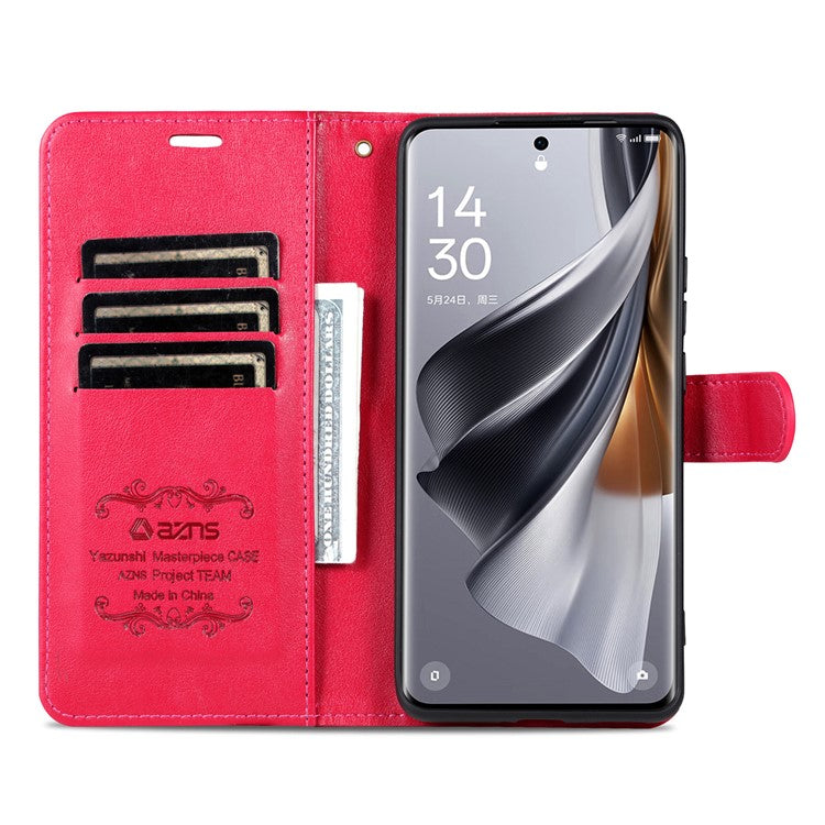 AZNS For OnePlus Nord CE4 5G / Oppo K12 Case PU Leather Magnetic Buckle Wallet Phone Cover - Red