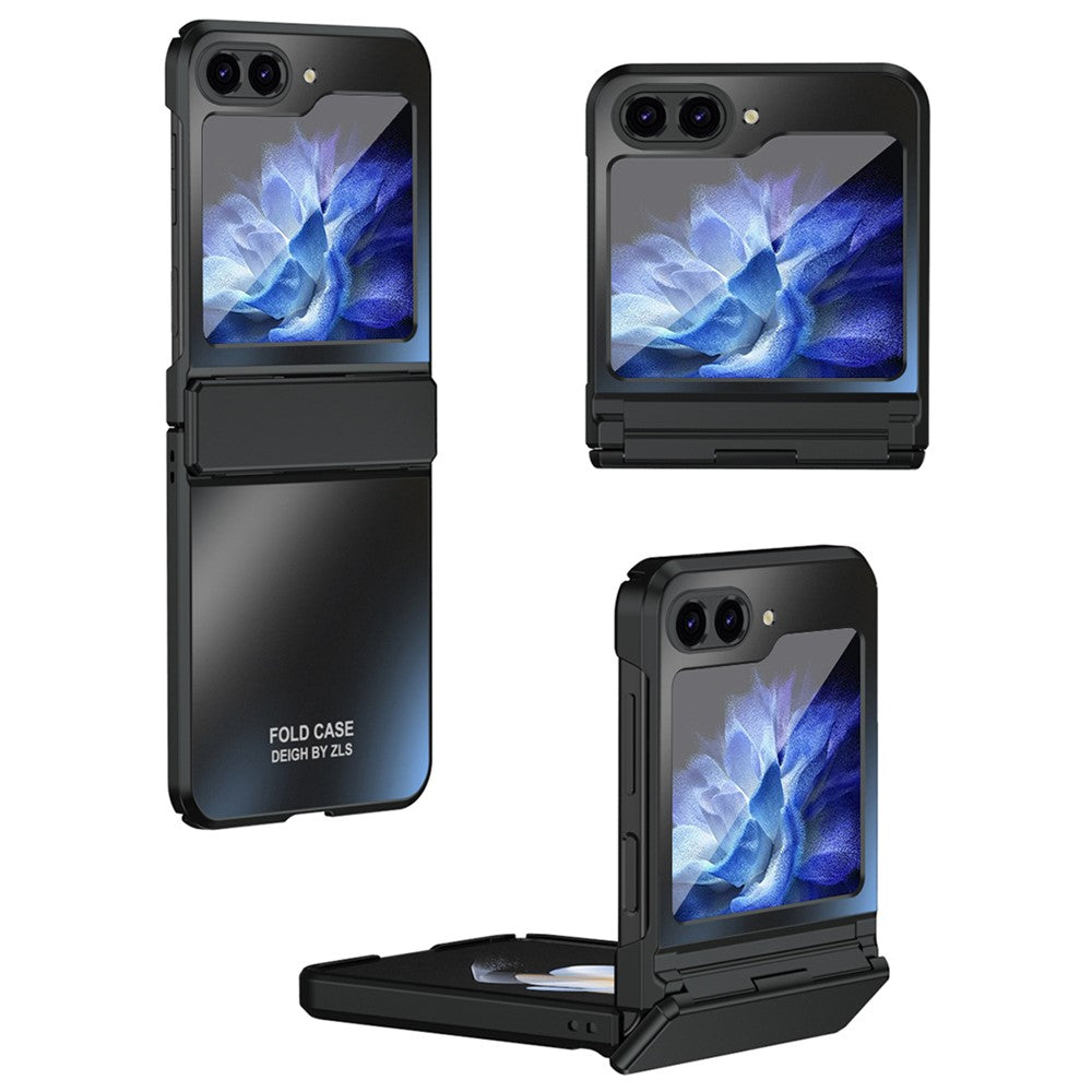 For Samsung Galaxy Z Flip7 FE 5G / Z Flip6 5G / Z Flip5 5G Case Electroplating PC Hard Phone Cover - Black