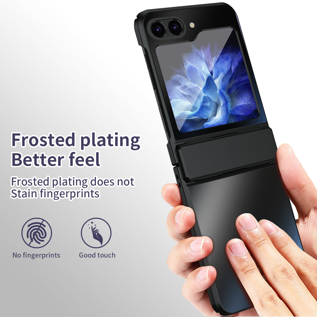 For Samsung Galaxy Z Flip6 5G Case Electroplating PC Hard Phone Cover - Black