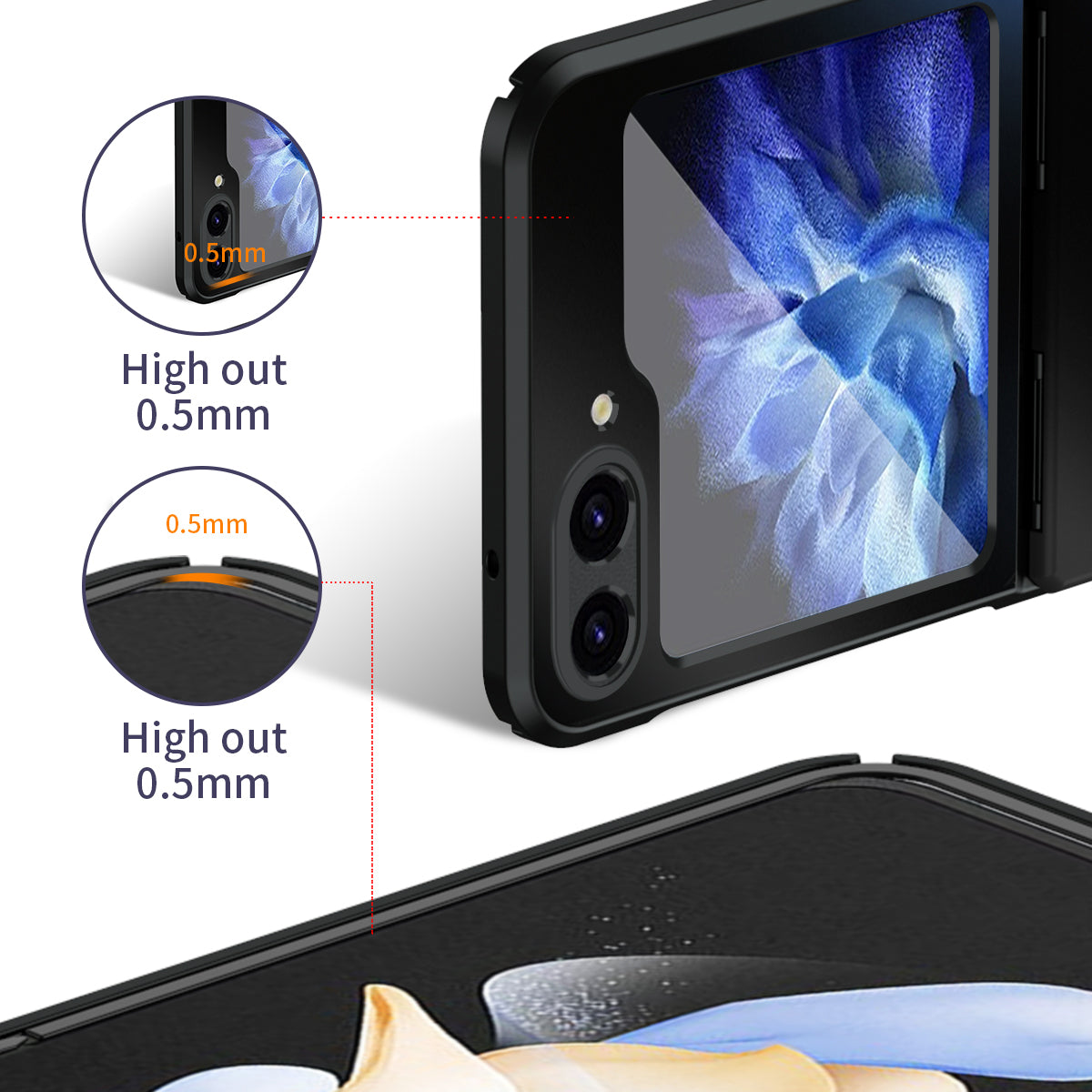 For Samsung Galaxy Z Flip6 5G Case Electroplating PC Hard Phone Cover - Black