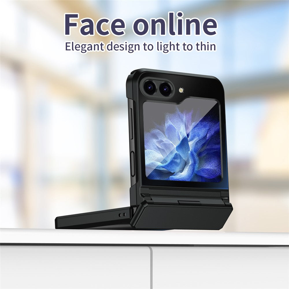 For Samsung Galaxy Z Flip7 FE 5G / Z Flip6 5G / Z Flip5 5G Case Electroplating PC Hard Phone Cover - Black