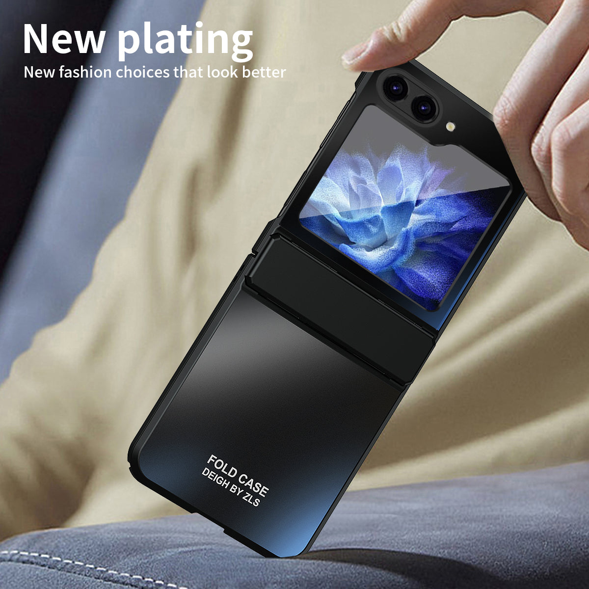 For Samsung Galaxy Z Flip6 5G Case Electroplating PC Hard Phone Cover - Black