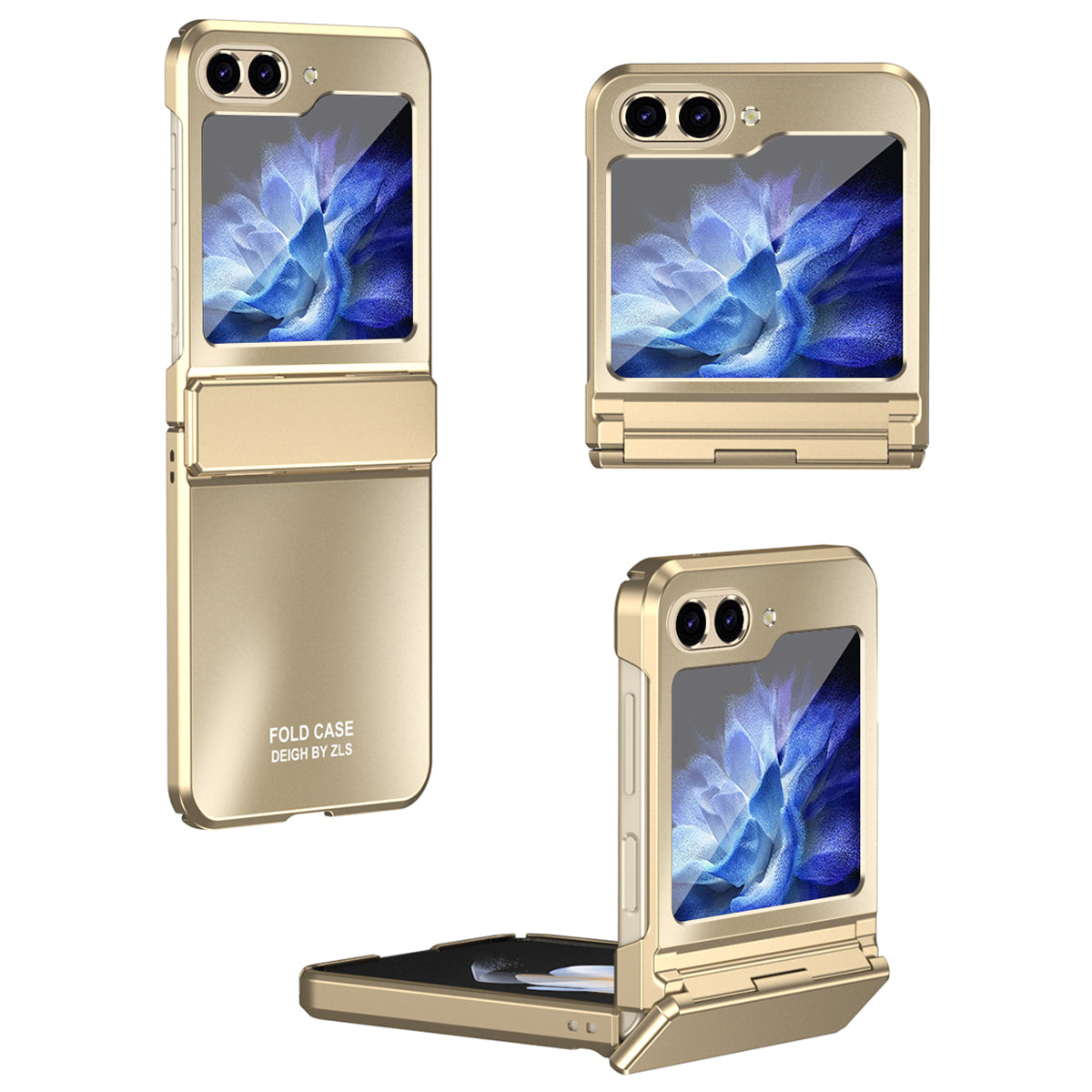 For Samsung Galaxy Z Flip6 5G Case Electroplating PC Hard Phone Cover - Gold