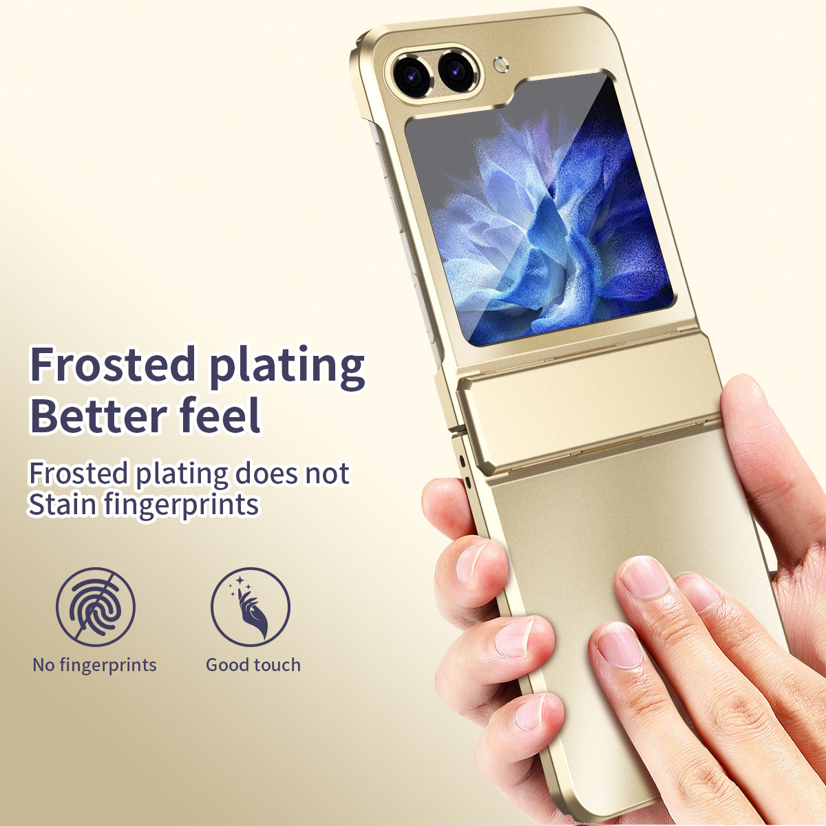For Samsung Galaxy Z Flip6 5G Case Electroplating PC Hard Phone Cover - Gold