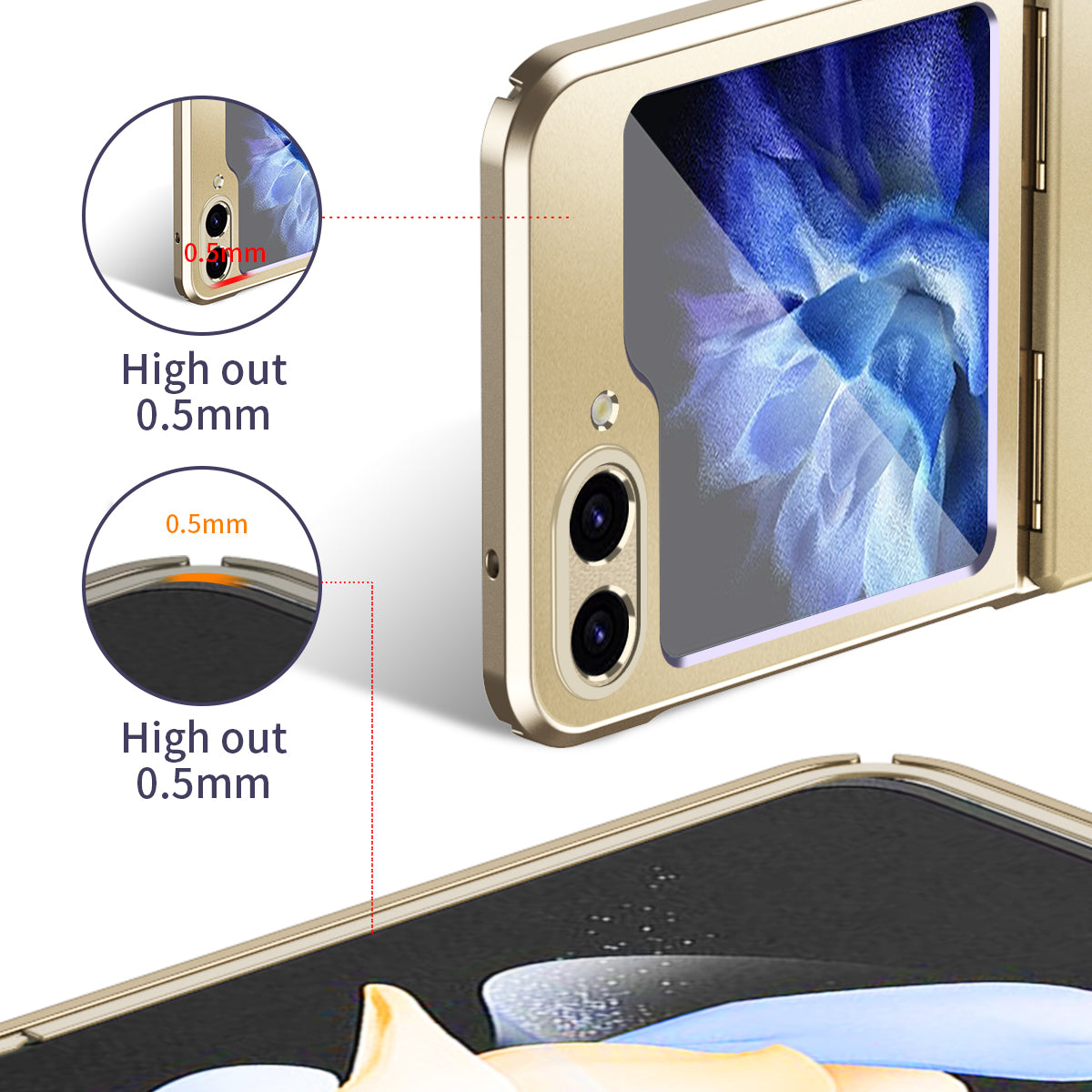 For Samsung Galaxy Z Flip6 5G Case Electroplating PC Hard Phone Cover - Gold