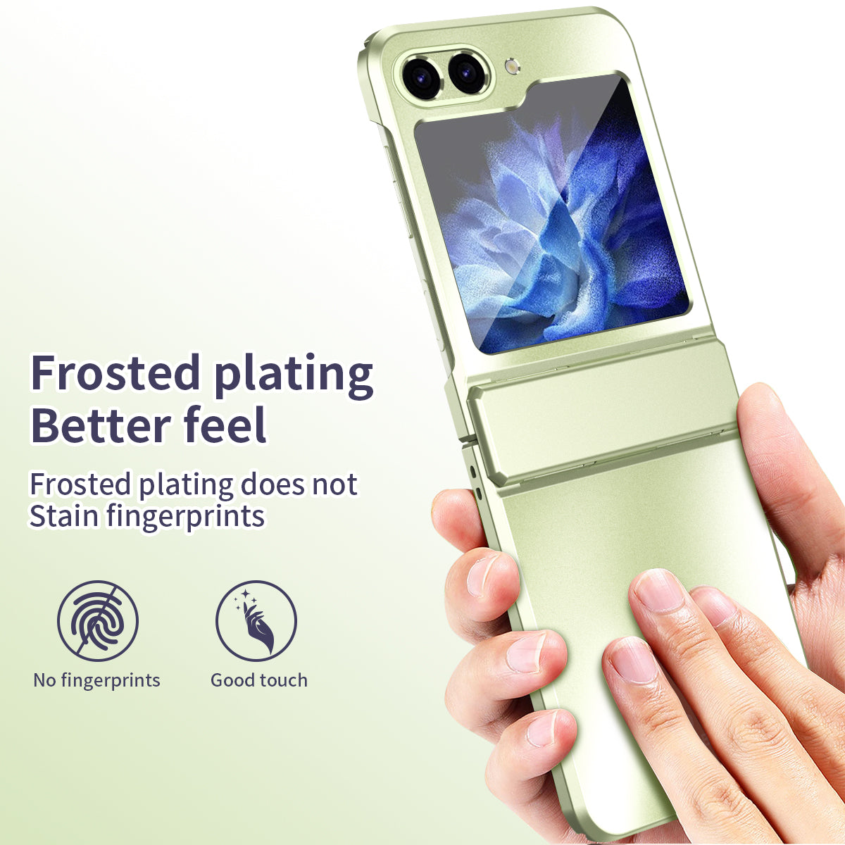 For Samsung Galaxy Z Flip6 5G Case Electroplating PC Hard Phone Cover - Green