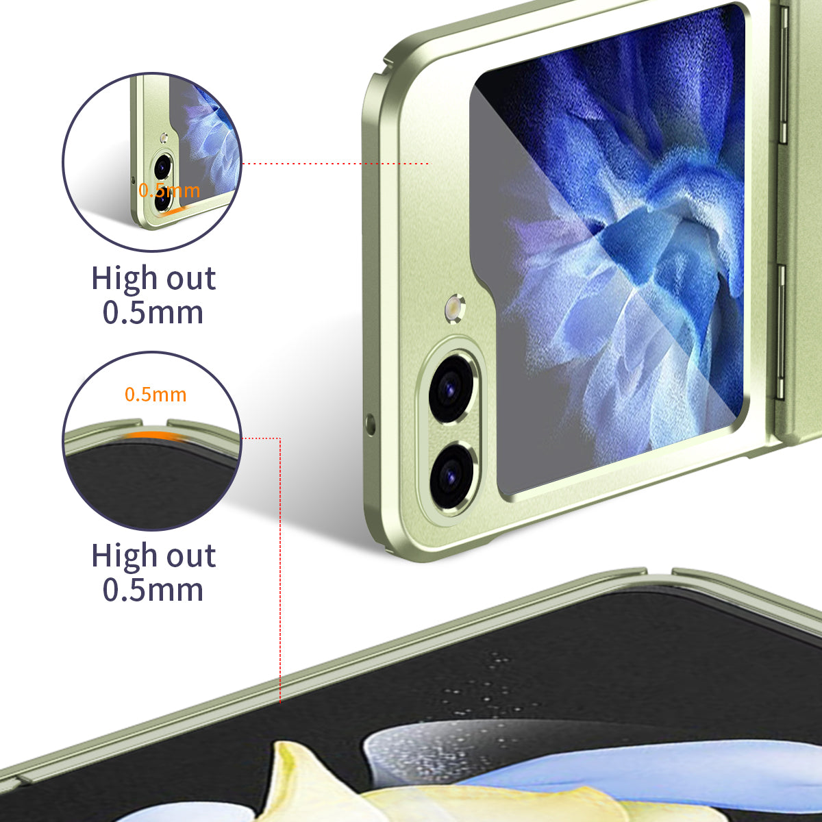 For Samsung Galaxy Z Flip6 5G Case Electroplating PC Hard Phone Cover - Green