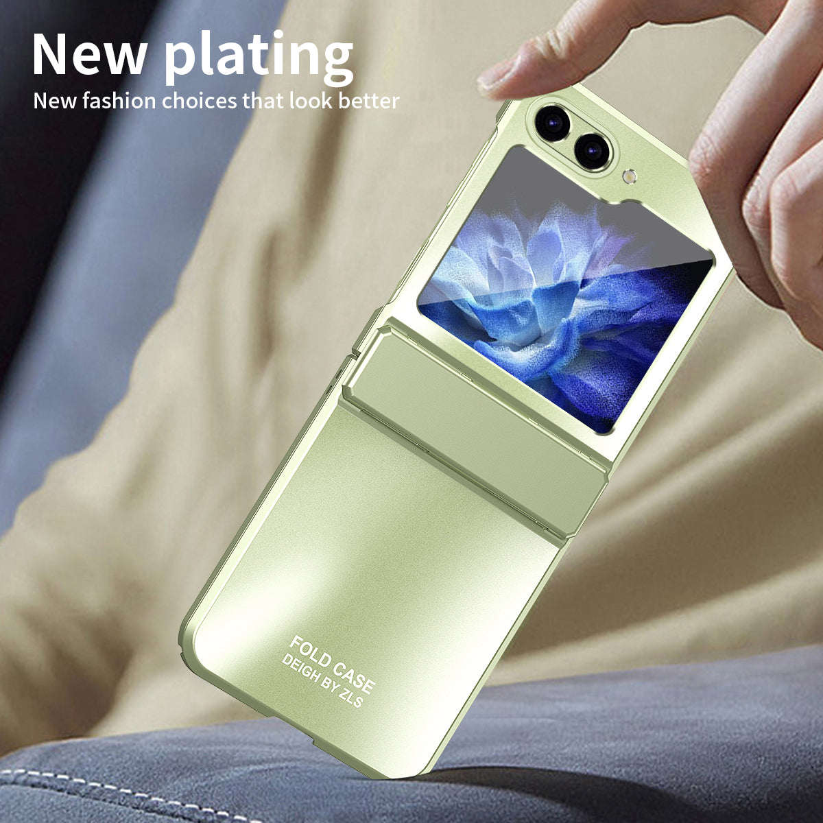 For Samsung Galaxy Z Flip6 5G Case Electroplating PC Hard Phone Cover - Green