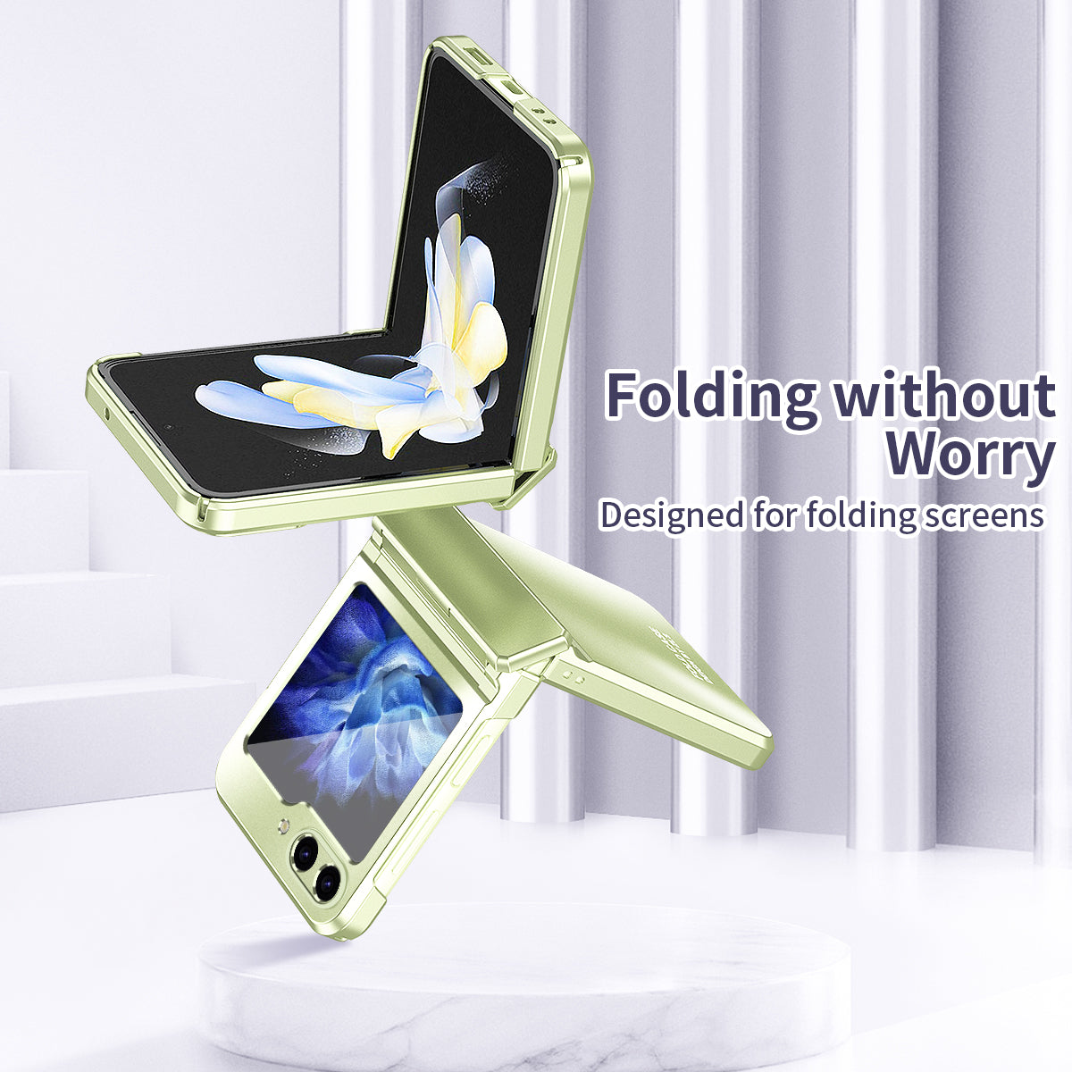 For Samsung Galaxy Z Flip6 5G Case Electroplating PC Hard Phone Cover - Green