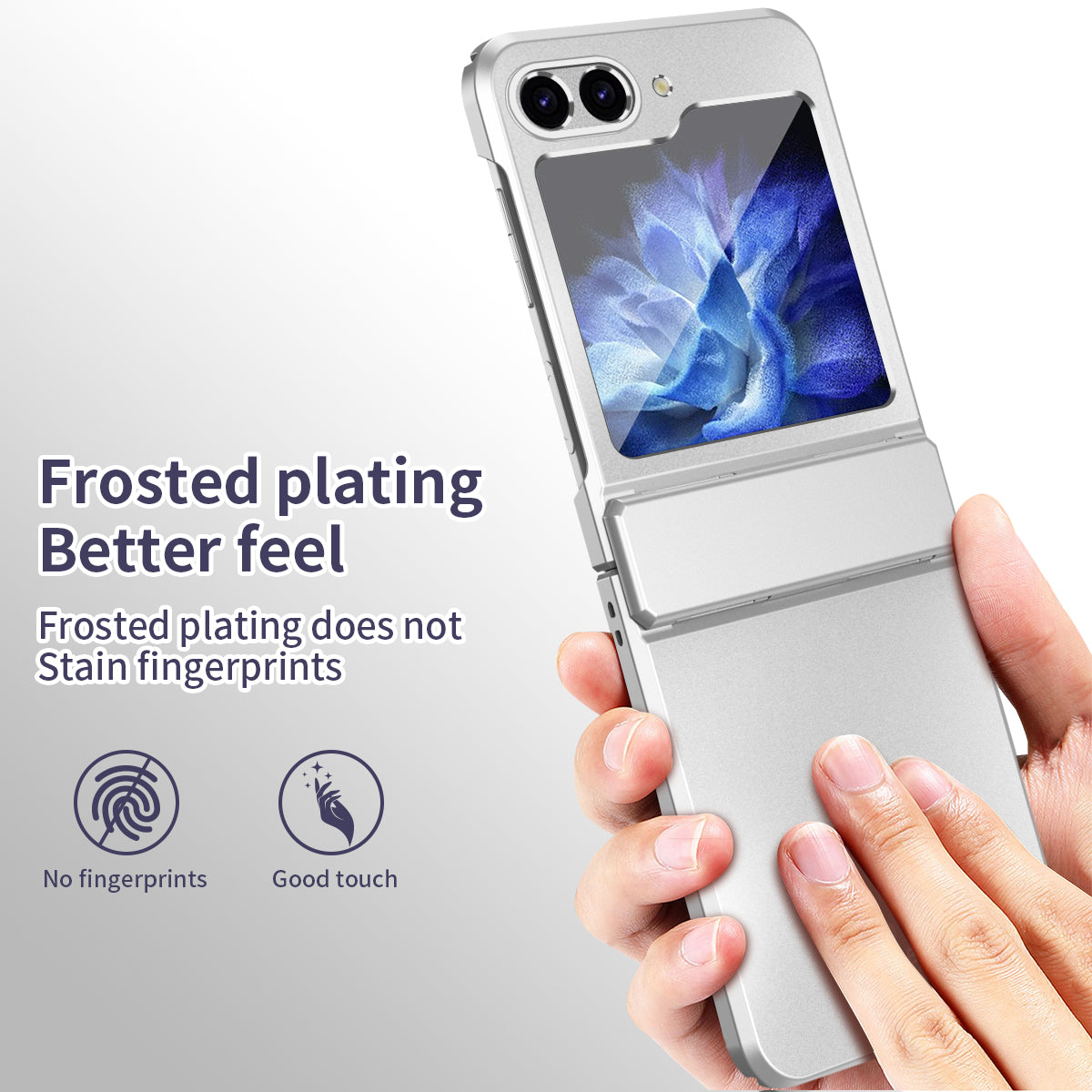 For Samsung Galaxy Z Flip6 5G Case Electroplating PC Hard Phone Cover - Silver
