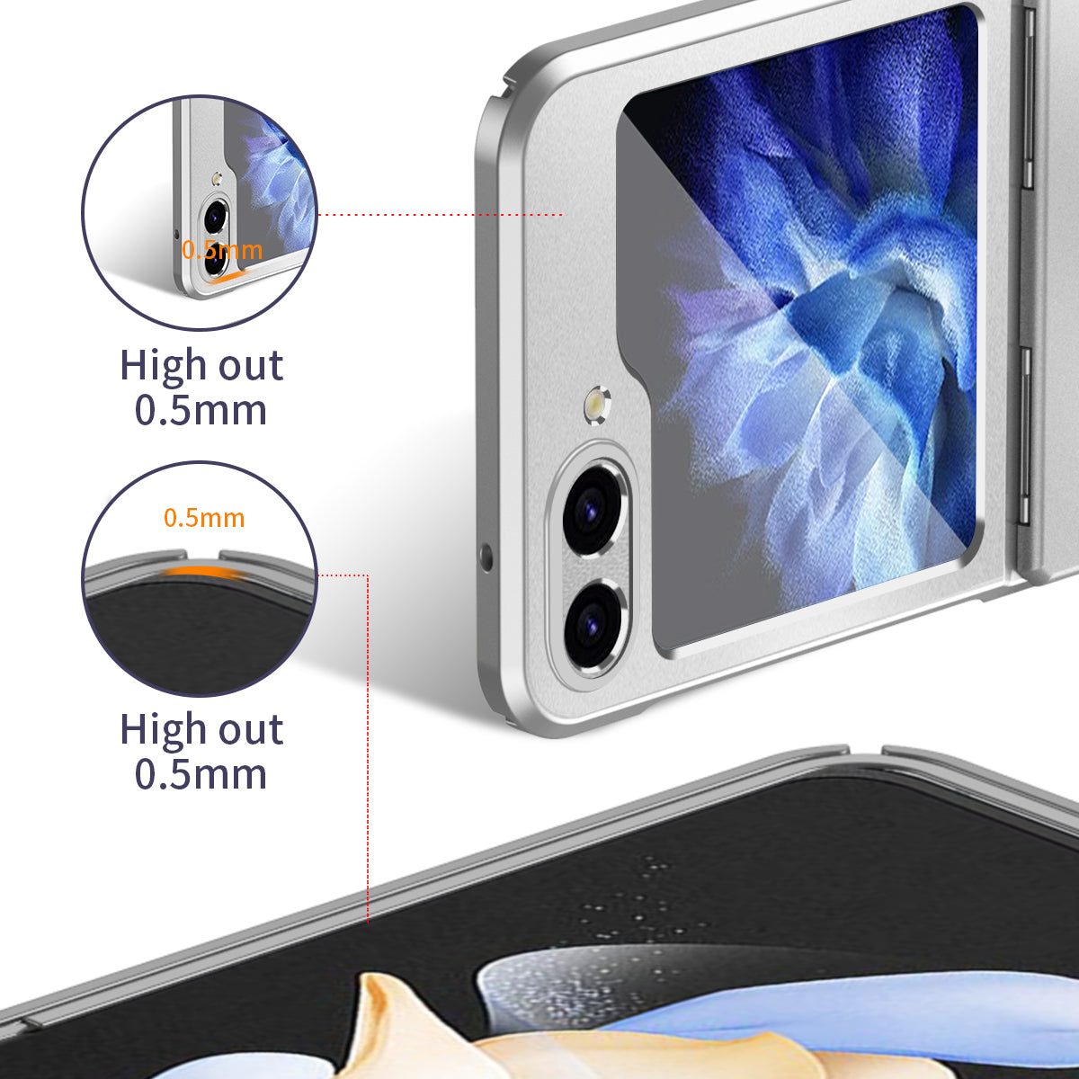For Samsung Galaxy Z Flip6 5G Case Electroplating PC Hard Phone Cover - Silver
