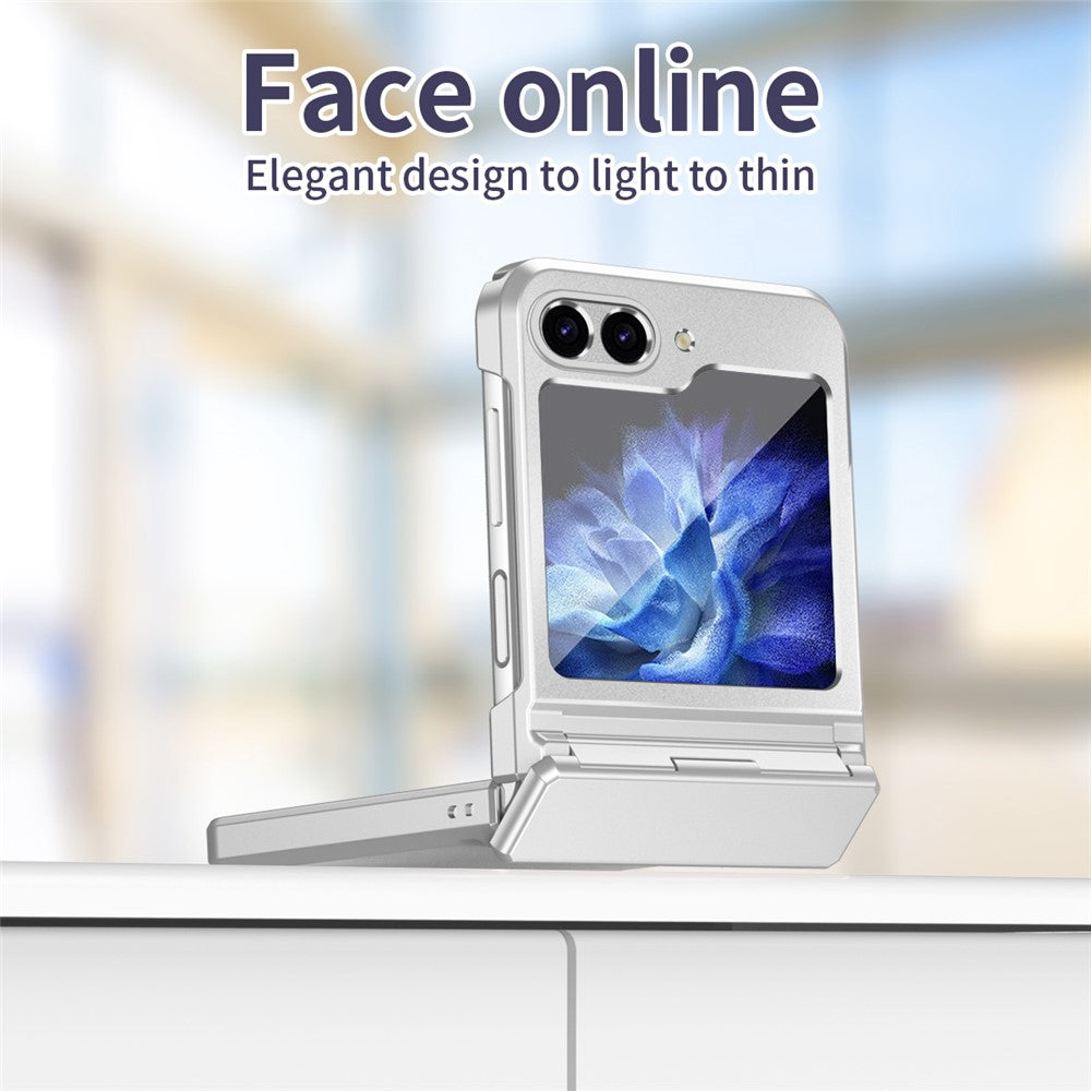 For Samsung Galaxy Z Flip7 FE 5G / Z Flip6 5G / Z Flip5 5G Case Electroplating PC Hard Phone Cover - Silver