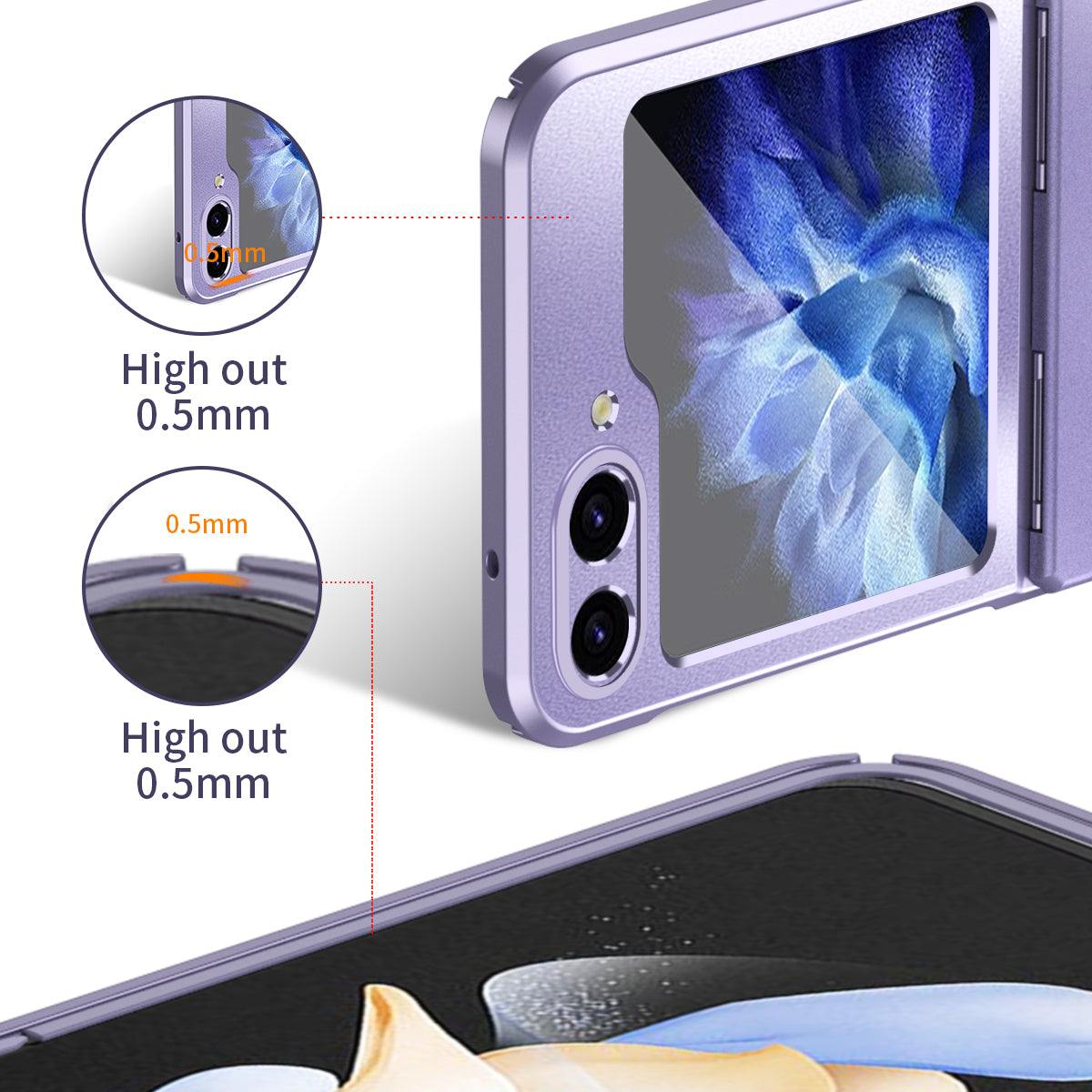 For Samsung Galaxy Z Flip6 5G Case Electroplating PC Hard Phone Cover - Purple