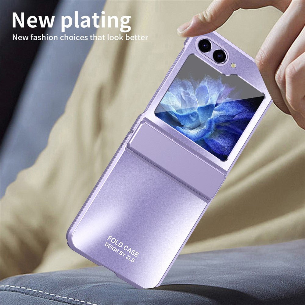 For Samsung Galaxy Z Flip7 FE 5G / Z Flip6 5G / Z Flip5 5G Case Electroplating PC Hard Phone Cover - Purple