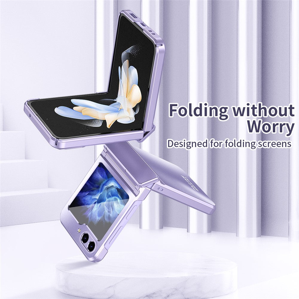 For Samsung Galaxy Z Flip7 FE 5G / Z Flip6 5G / Z Flip5 5G Case Electroplating PC Hard Phone Cover - Purple