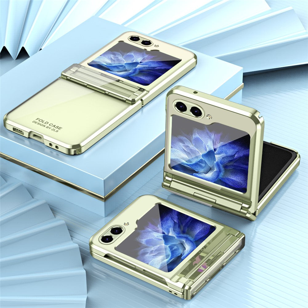 For Samsung Galaxy Z Flip7 FE 5G / Z Flip6 5G / Z Flip5 5G Case Electroplating Hard PC Folding Phone Cover - Mint Green