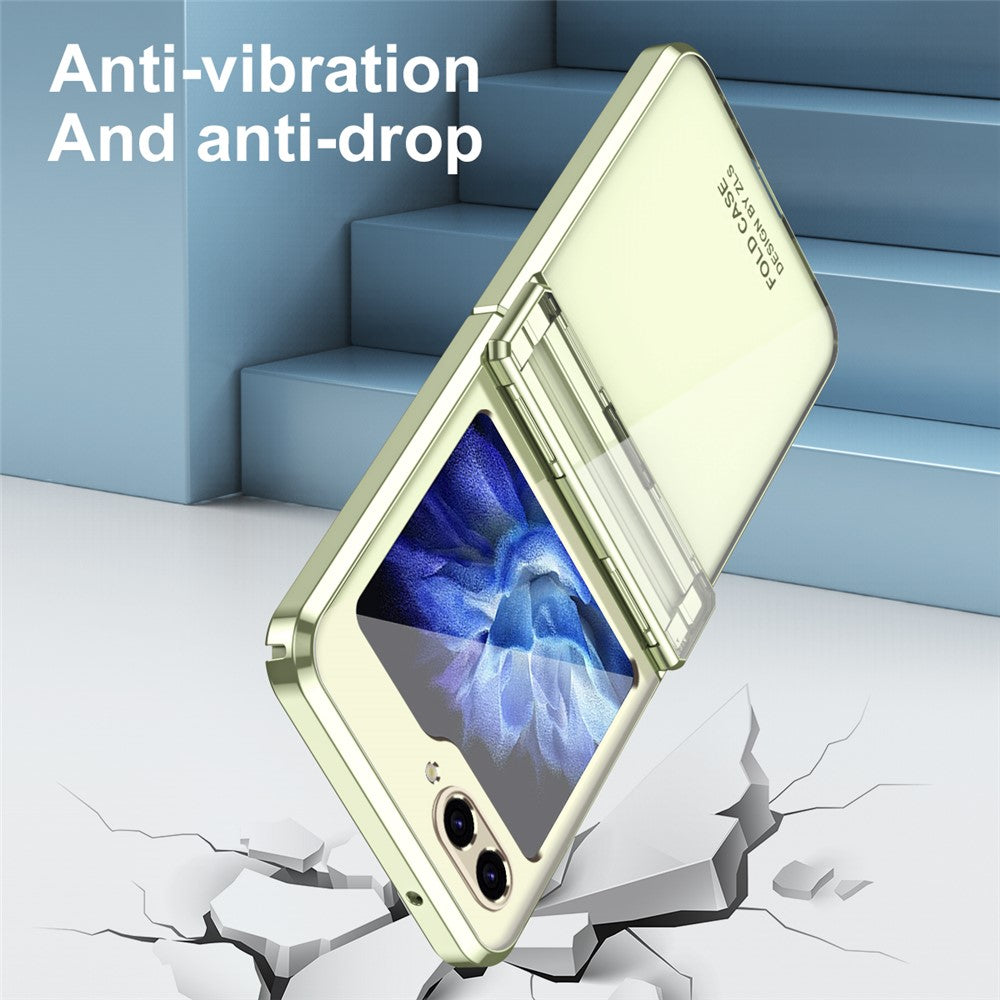 For Samsung Galaxy Z Flip7 FE 5G / Z Flip6 5G / Z Flip5 5G Case Electroplating Hard PC Folding Phone Cover - Mint Green