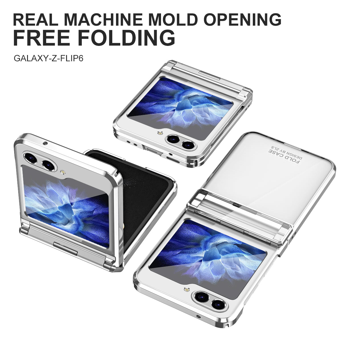 For Samsung Galaxy Z Flip6 5G Case Electroplating Hard PC Folding Phone Cover - Silver