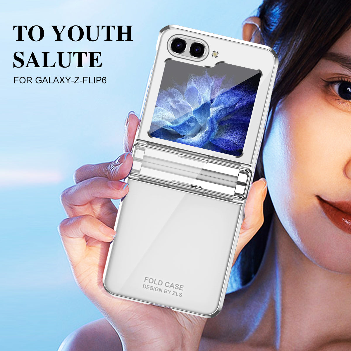 For Samsung Galaxy Z Flip6 5G Case Electroplating Hard PC Folding Phone Cover - Silver
