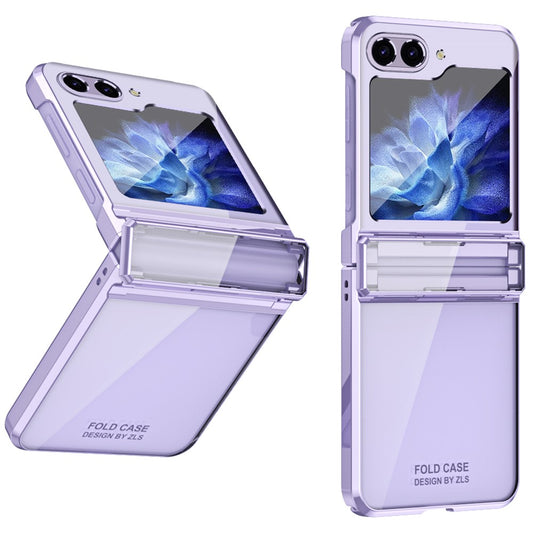 For Samsung Galaxy Z Flip7 FE 5G / Z Flip6 5G / Z Flip5 5G Case Electroplating Hard PC Folding Phone Cover - Purple
