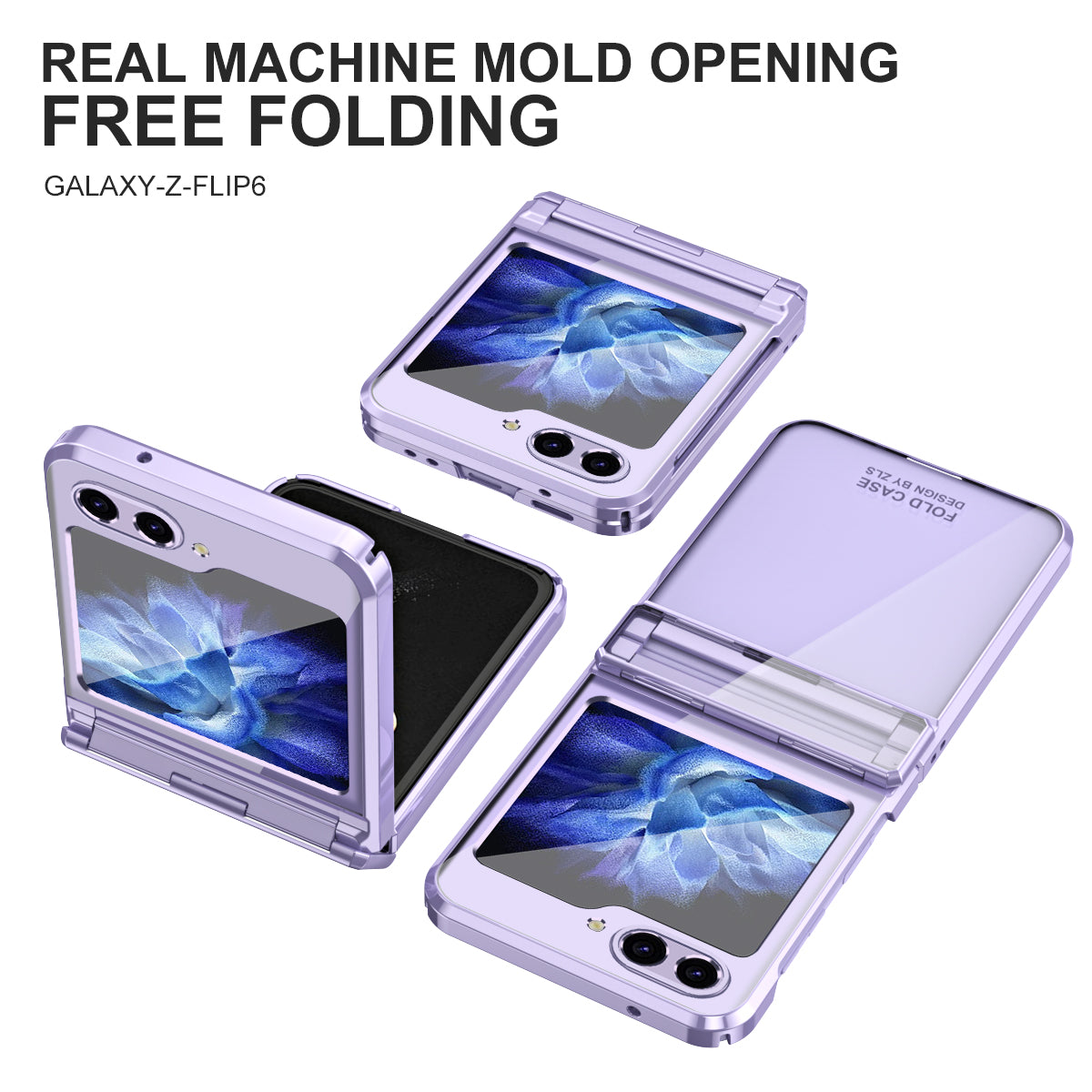 For Samsung Galaxy Z Flip6 5G Case Electroplating Hard PC Folding Phone Cover - Purple