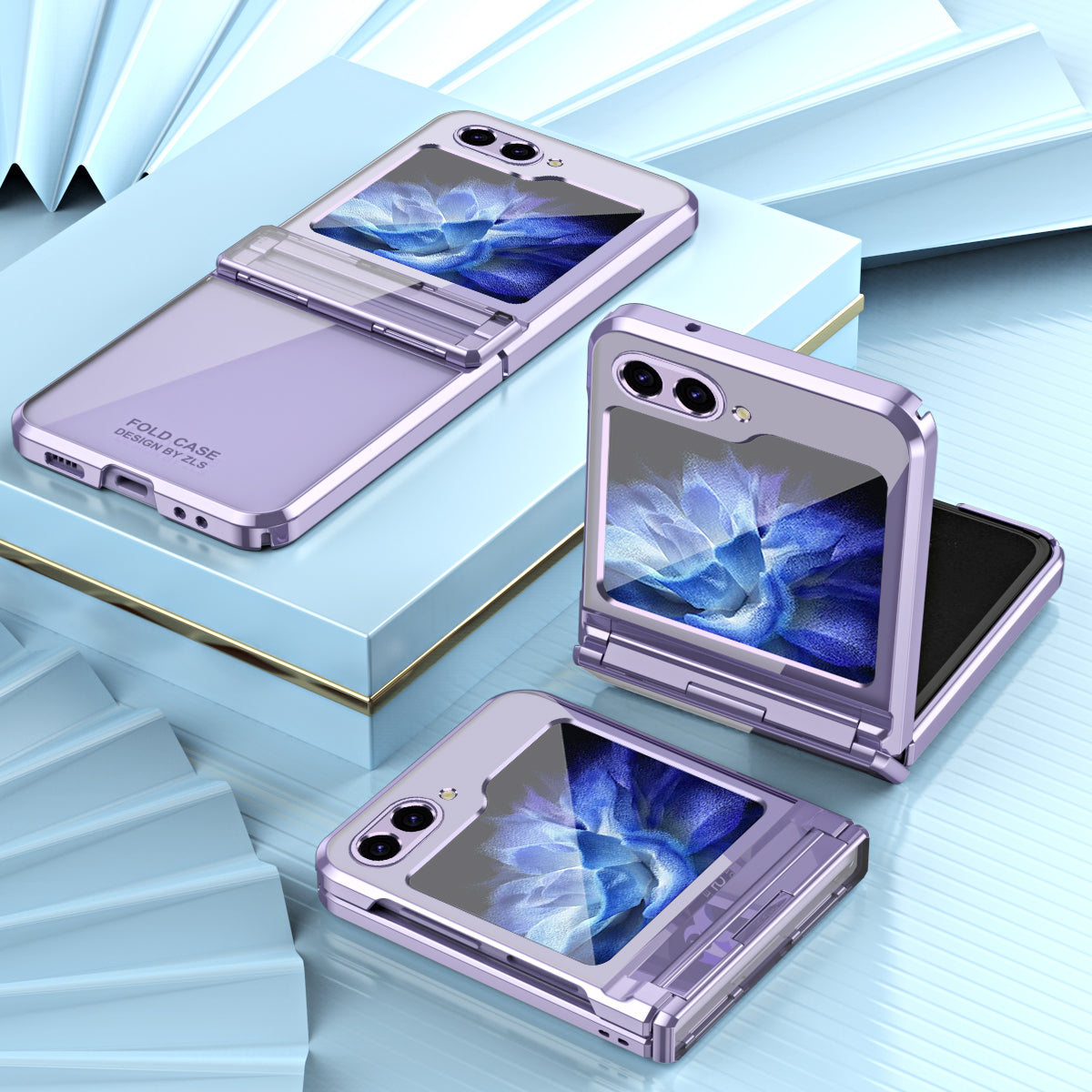 For Samsung Galaxy Z Flip6 5G Case Electroplating Hard PC Folding Phone Cover - Purple