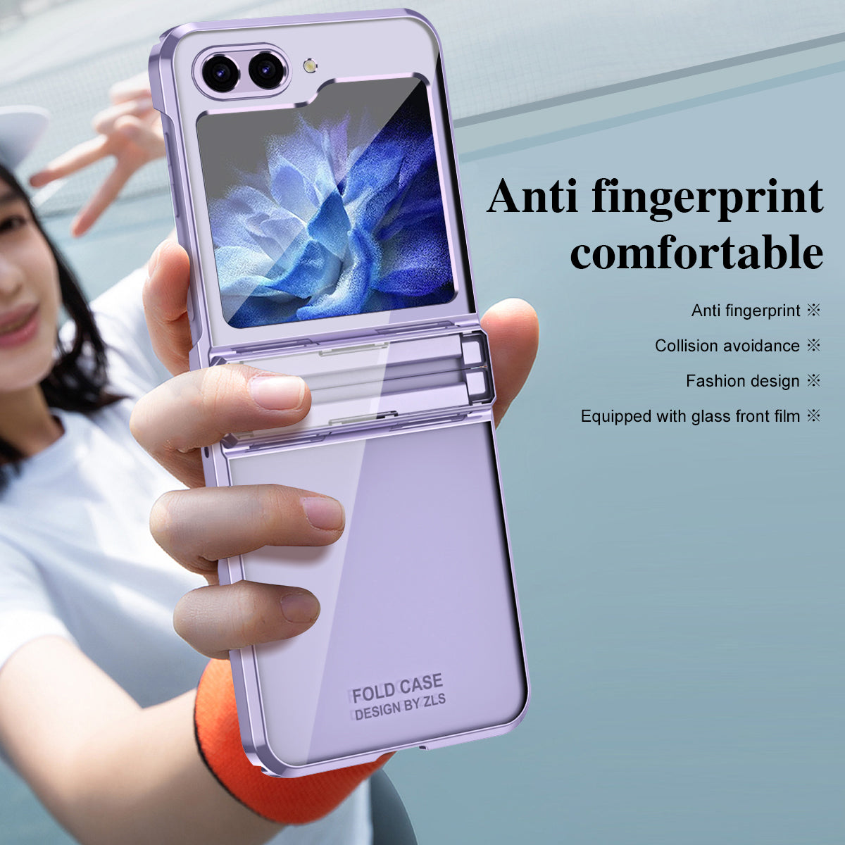 For Samsung Galaxy Z Flip6 5G Case Electroplating Hard PC Folding Phone Cover - Purple