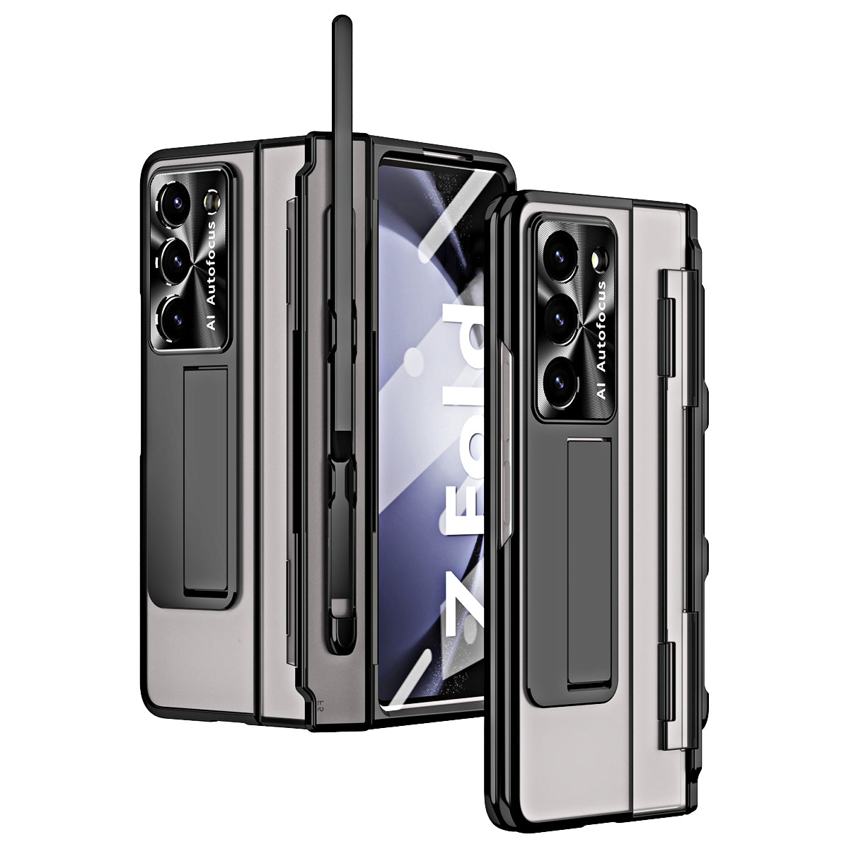 For Samsung Galaxy Z Fold6 5G Case Kickstand Hard PC Phone Cover - Black