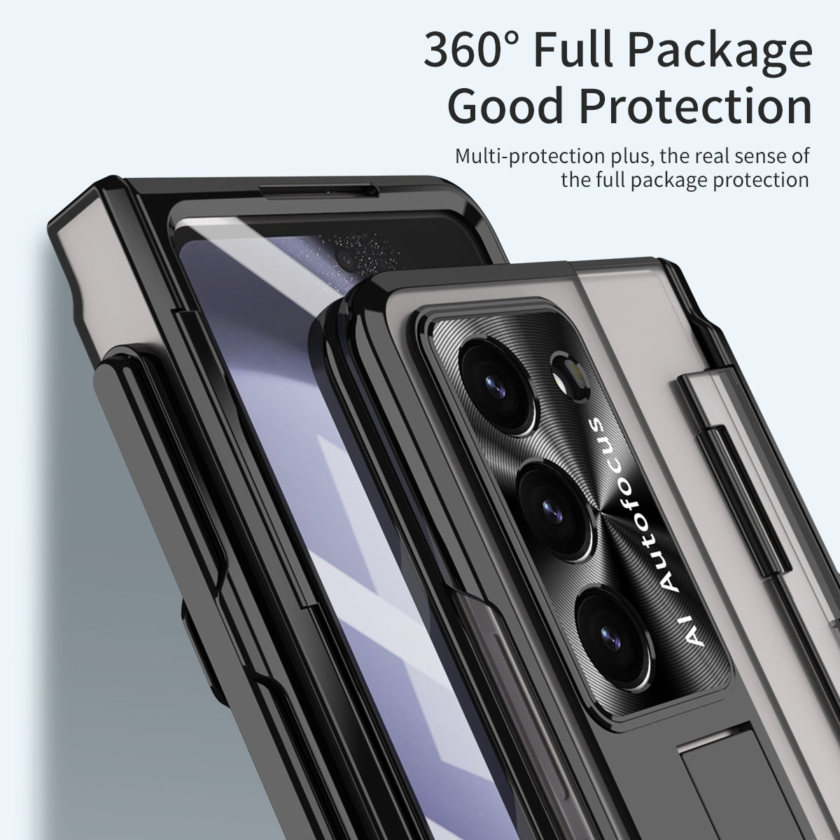 For Samsung Galaxy Z Fold6 5G Case Kickstand Hard PC Phone Cover - Black