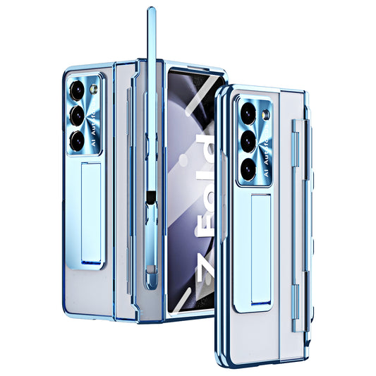For Samsung Galaxy Z Fold6 5G Case Kickstand Hard PC Phone Cover - Blue