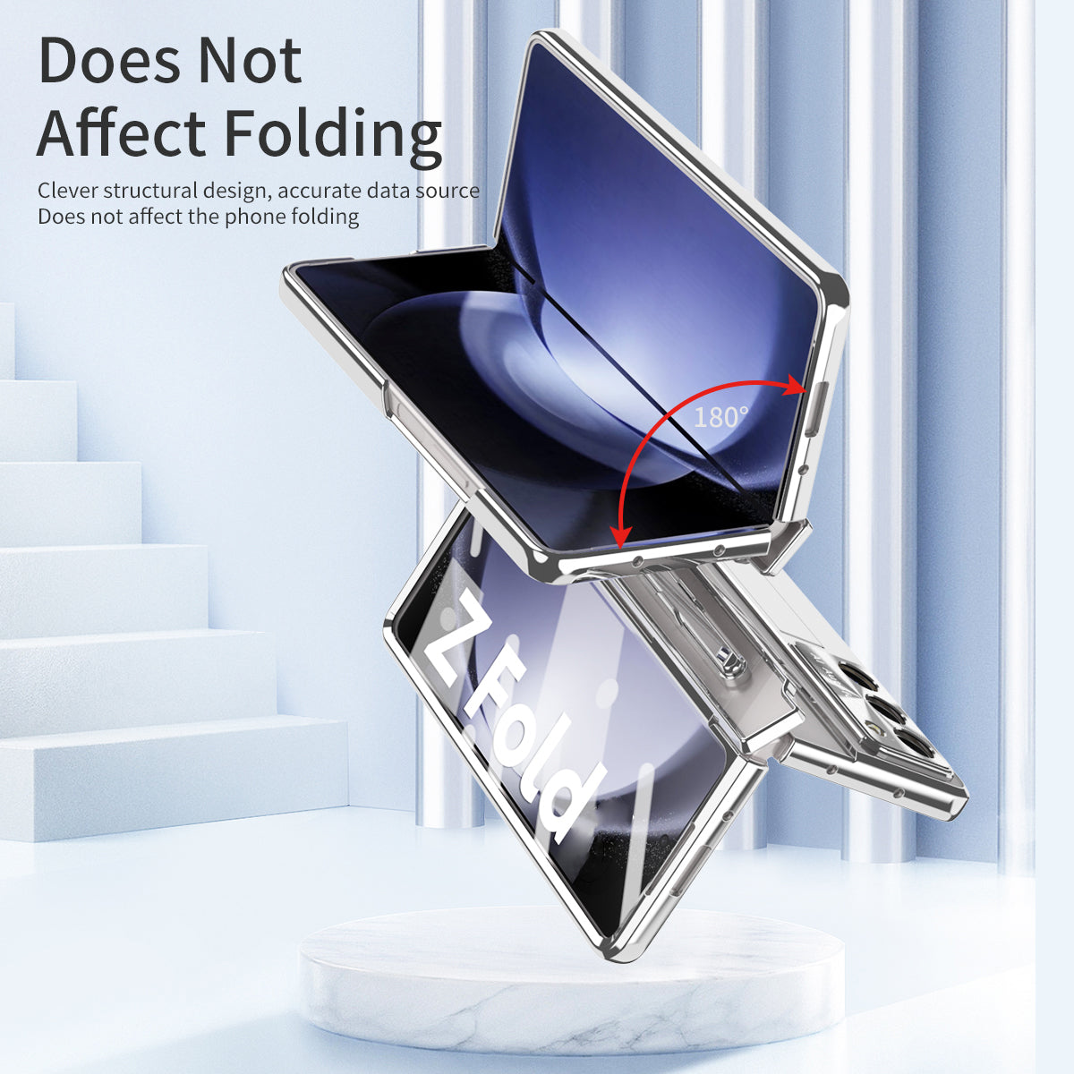 For Samsung Galaxy Z Fold6 5G Case Kickstand Hard PC Phone Cover - Silver