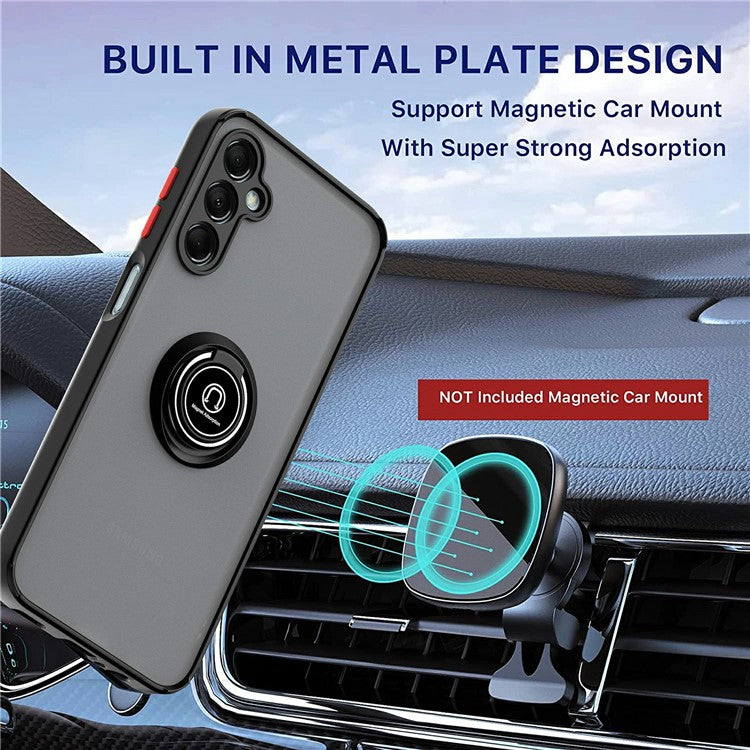 For Samsung Galaxy A25 5G (Global) (161.0 X 76.5 X 8.3mm) Case Kickstand Hybrid Phone Cover - Black / Red