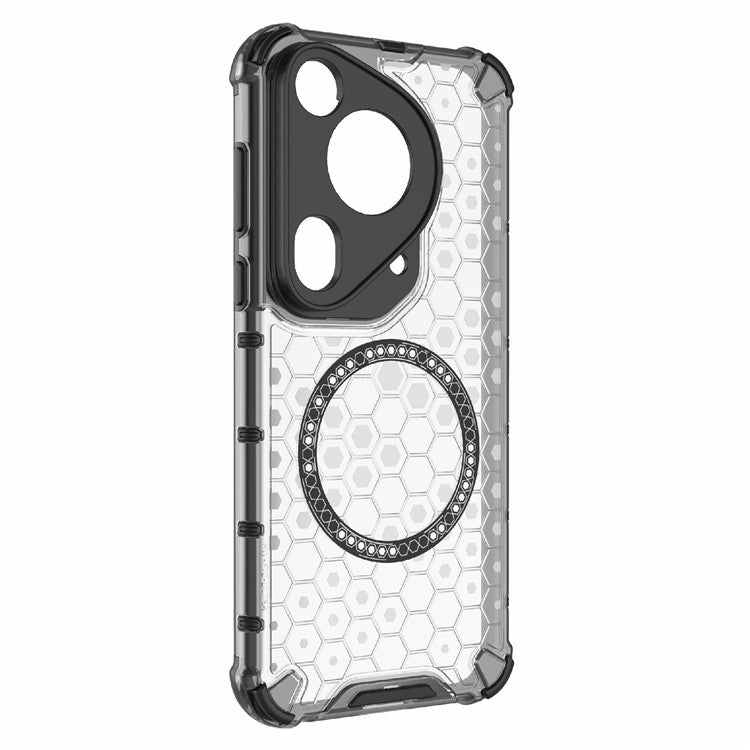 For Huawei Pura 70 Ultra Case Compatible with MagSafe Honeycomb TPU+PC Phone Cover - Transparent