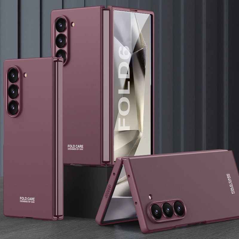 GKK For Samsung Galaxy Z Fold6 5G Case Shockproof Hard PC Folding Phone Cover (No Front Screen Film) - Wine Red