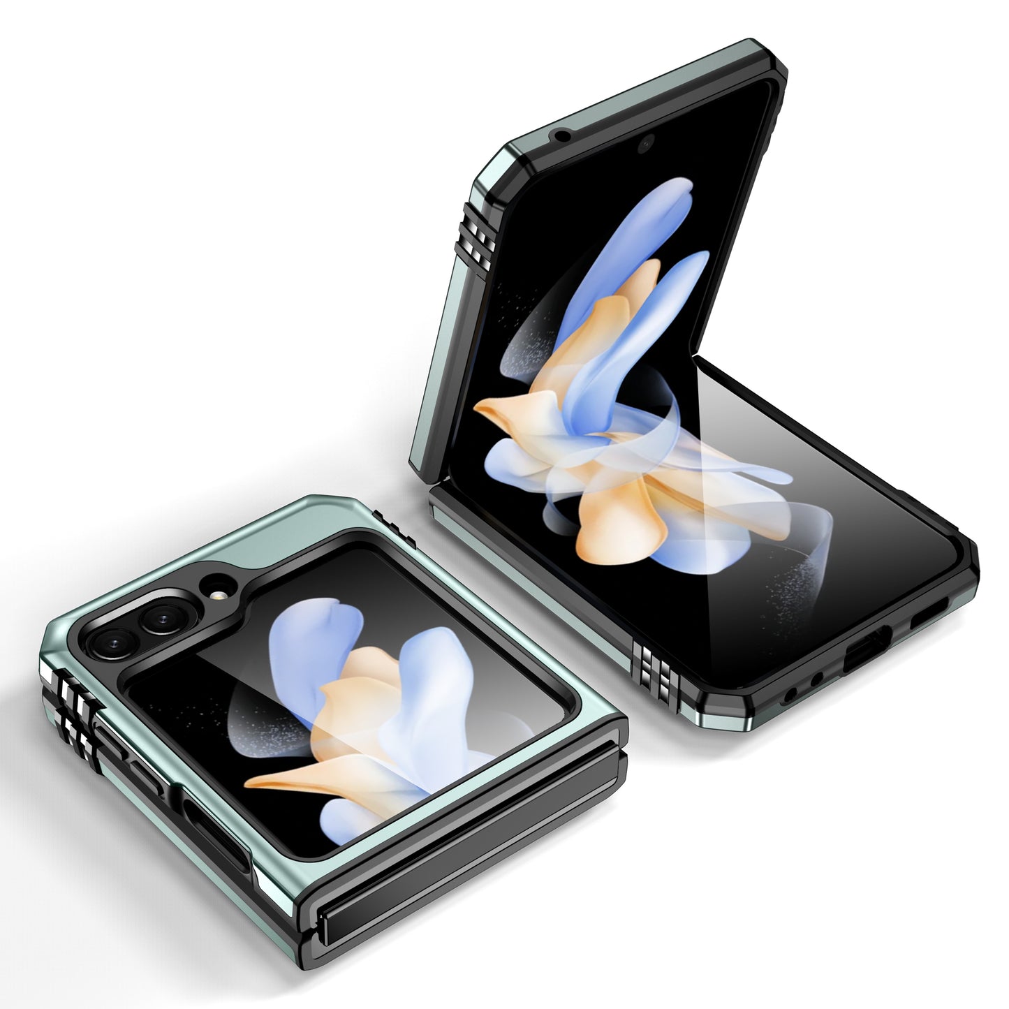 Armor Series For Samsung Galaxy Z Flip6 5G Case Ring Kickstand PC+TPU Phone Cover - Green