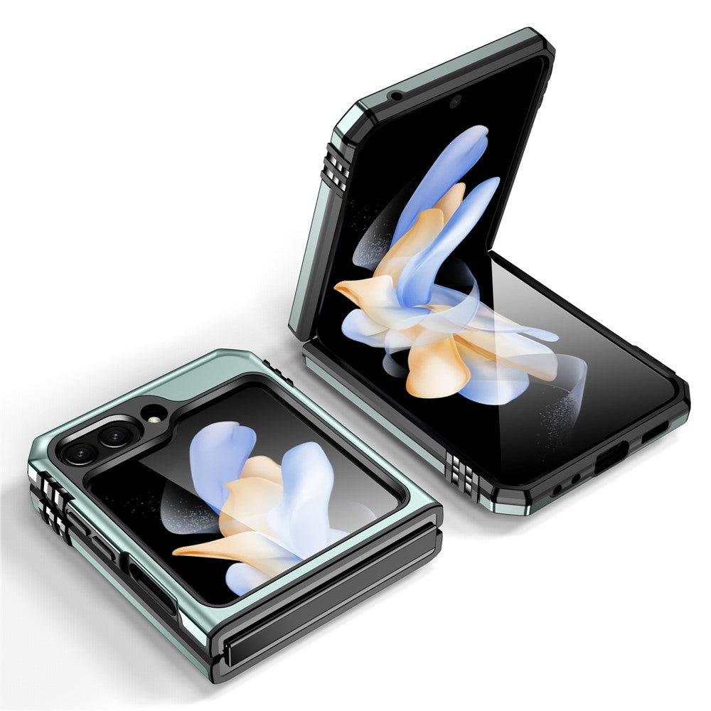 Armor Series For Samsung Galaxy Z Flip7 FE 5G / Z Flip6 5G Case Ring Kickstand PC+TPU Phone Cover - Green
