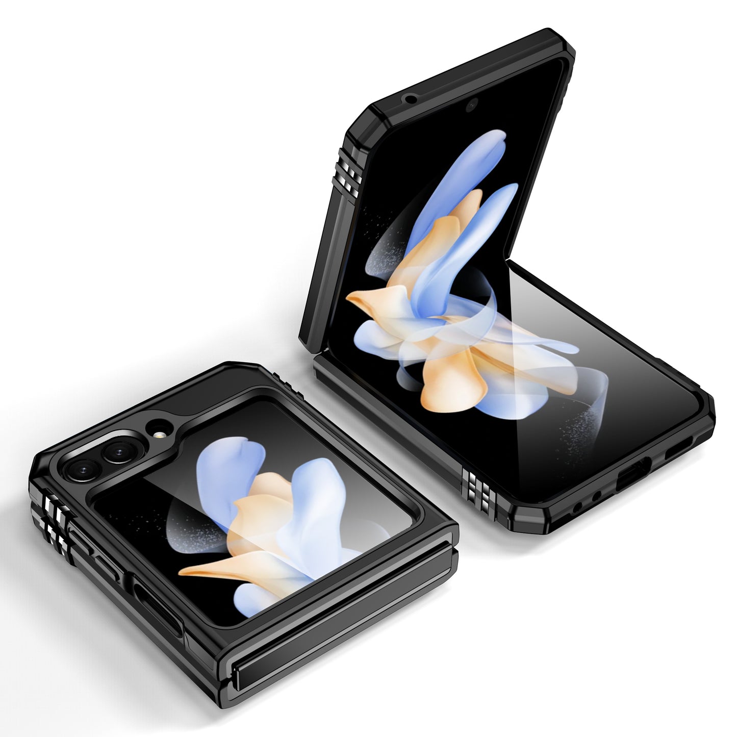 Armor Series For Samsung Galaxy Z Flip6 5G Case Ring Kickstand PC+TPU Phone Cover - Black