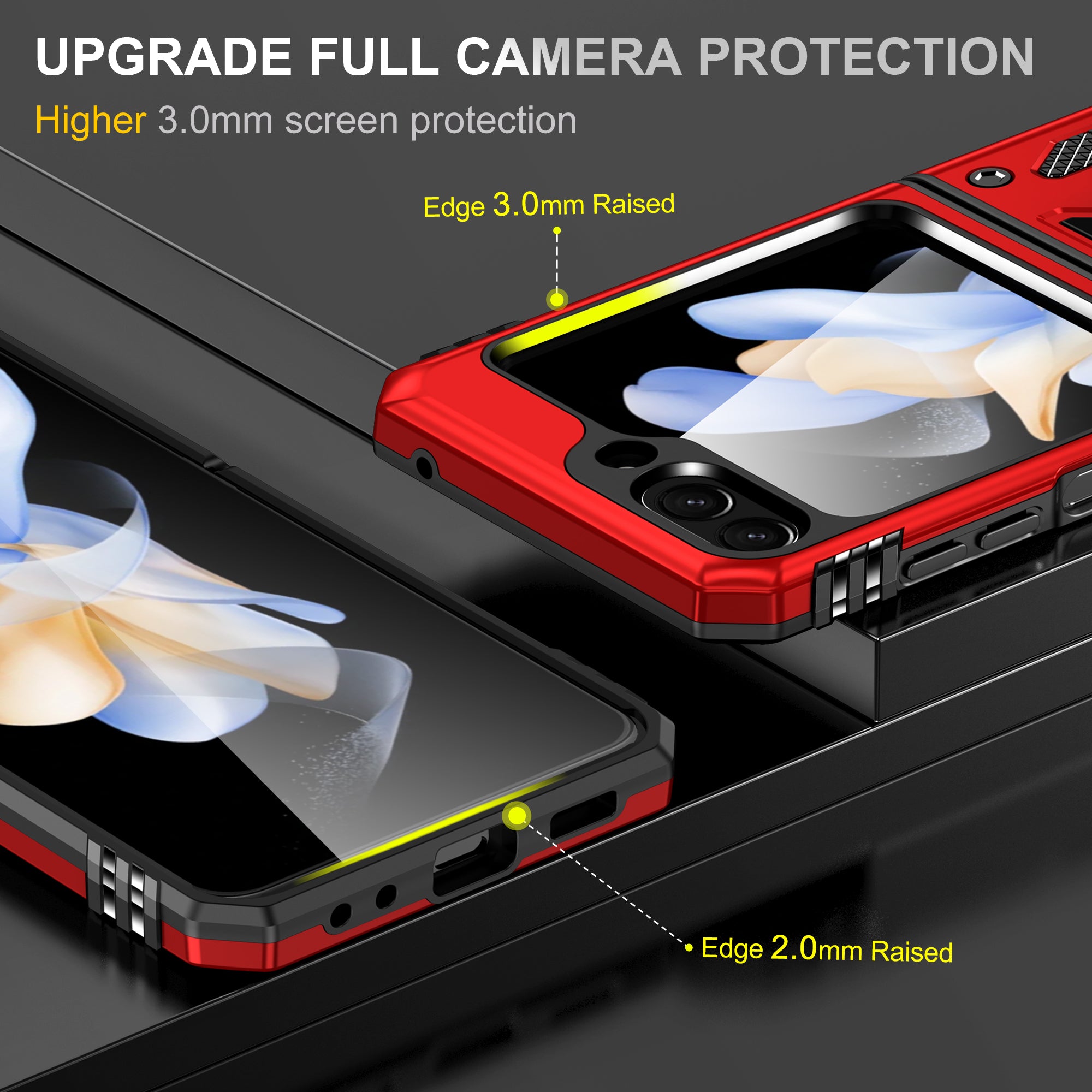 Armor Series For Samsung Galaxy Z Flip6 5G Case Ring Kickstand PC+TPU Phone Cover - Red