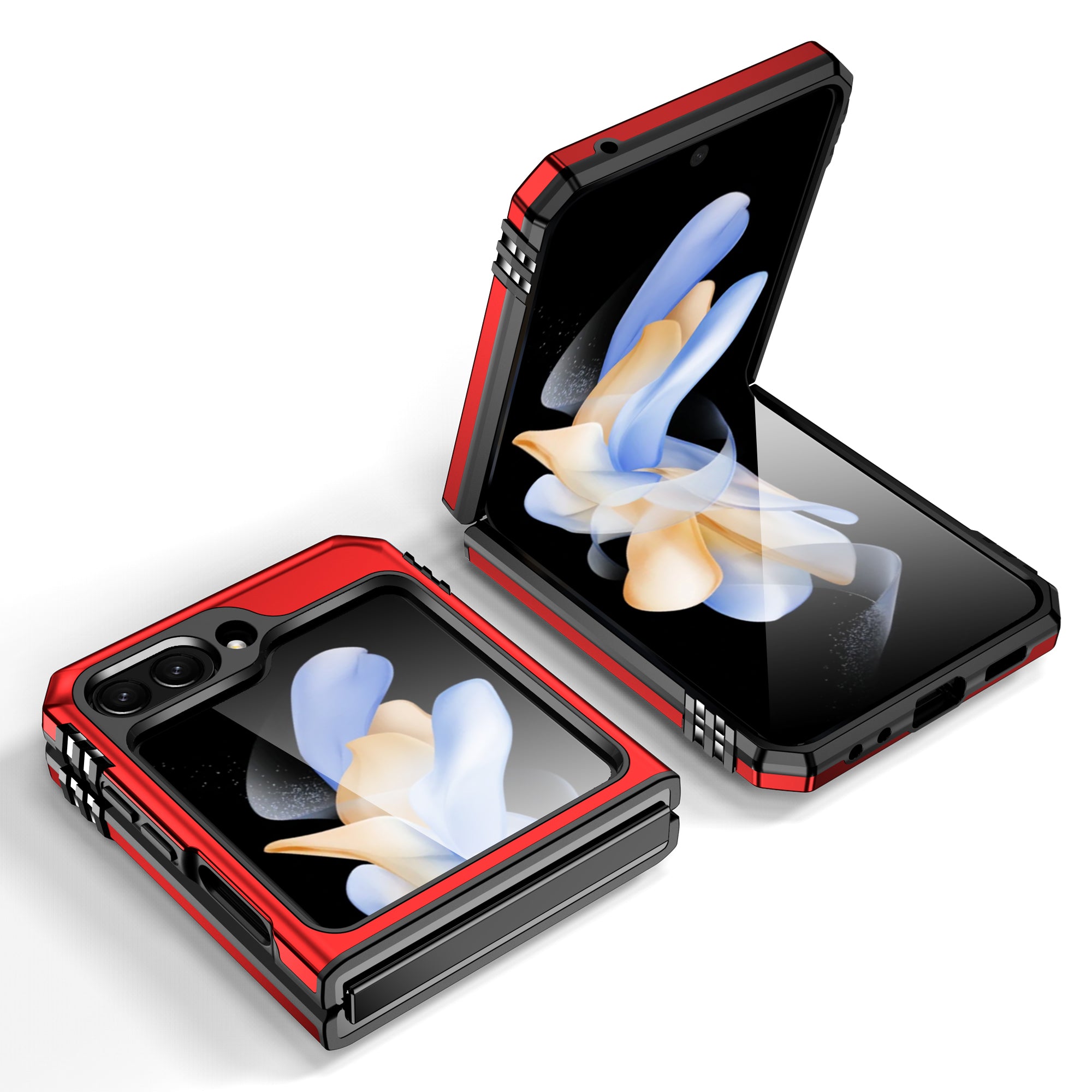 Armor Series For Samsung Galaxy Z Flip6 5G Case Ring Kickstand PC+TPU Phone Cover - Red