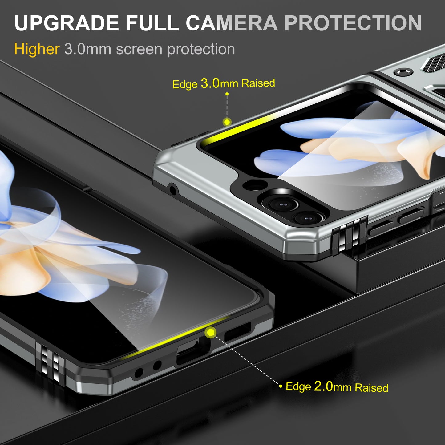 Armor Series For Samsung Galaxy Z Flip6 5G Case Ring Kickstand PC+TPU Phone Cover - Grey