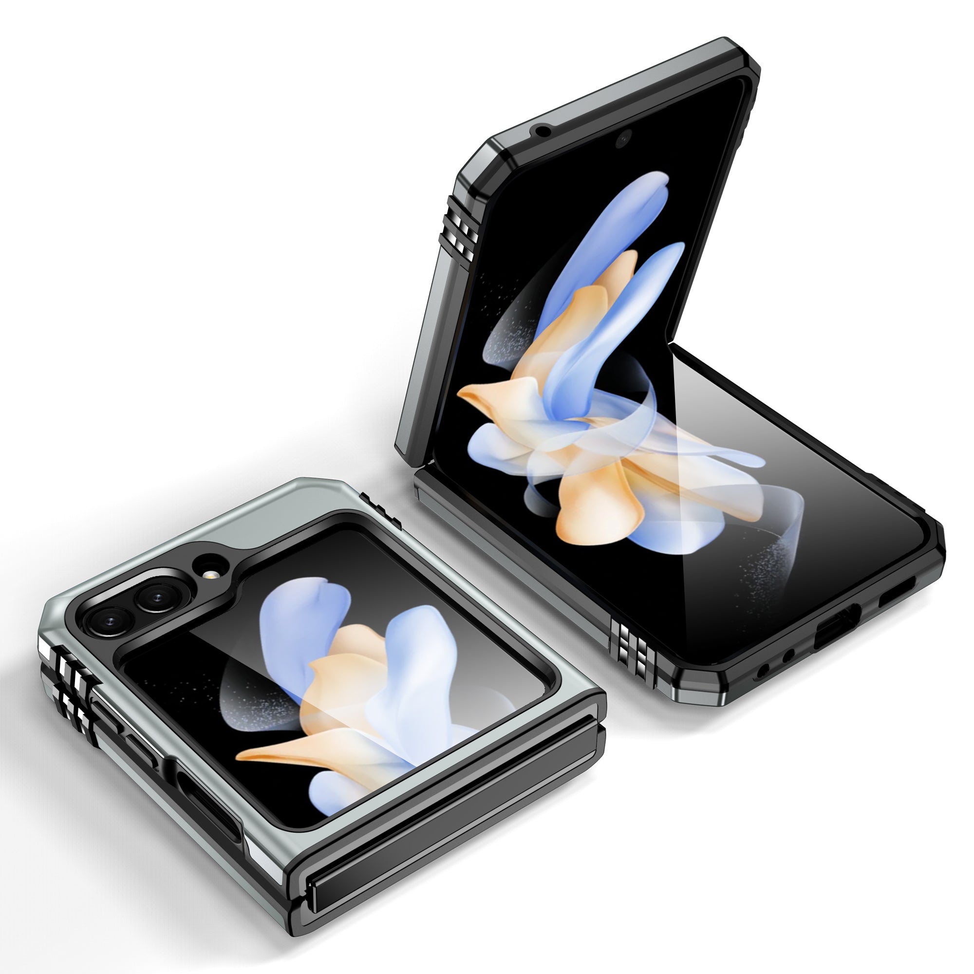 Armor Series For Samsung Galaxy Z Flip6 5G Case Ring Kickstand PC+TPU Phone Cover - Grey