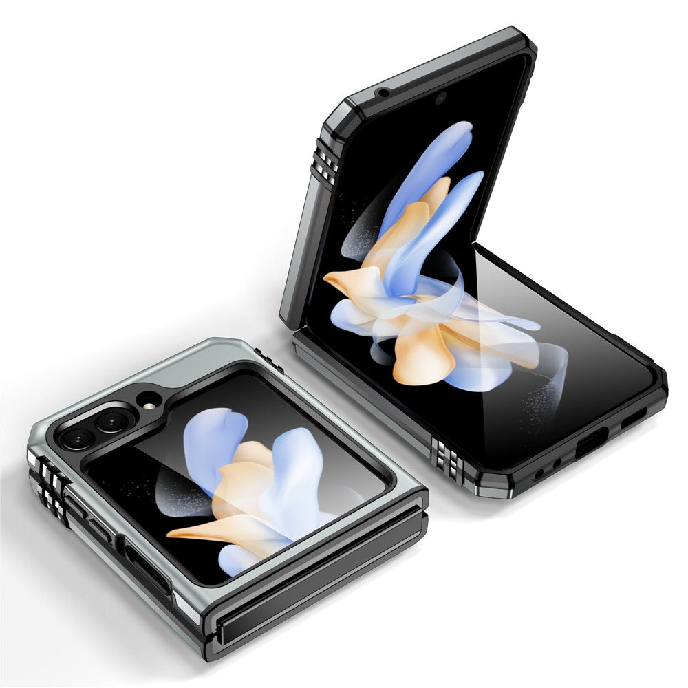 Armor Series For Samsung Galaxy Z Flip7 FE 5G / Z Flip6 5G Case Ring Kickstand PC+TPU Phone Cover - Grey
