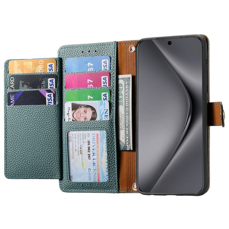 For Huawei Pura 70 Ultra Case RFID Blocking Card Slots PU Leather Zipper Phone Cover - Green