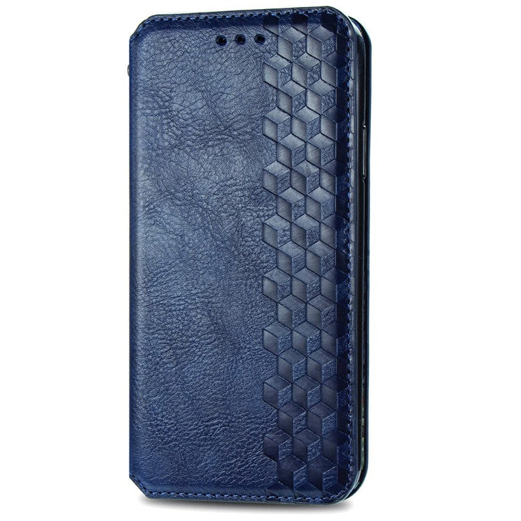 For Huawei Pura 70 Case Rhombus Leather Wallet Phone Cover Magnetic Closing - Blue