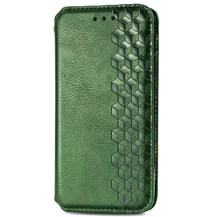 For Huawei Pura 70 Case Rhombus Leather Wallet Phone Cover Magnetic Closing - Green