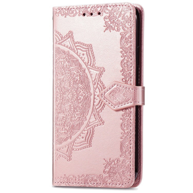 For Huawei Pura 70 Case Mandala Flower Stand Leather Wallet Phone Cover - Rose Gold